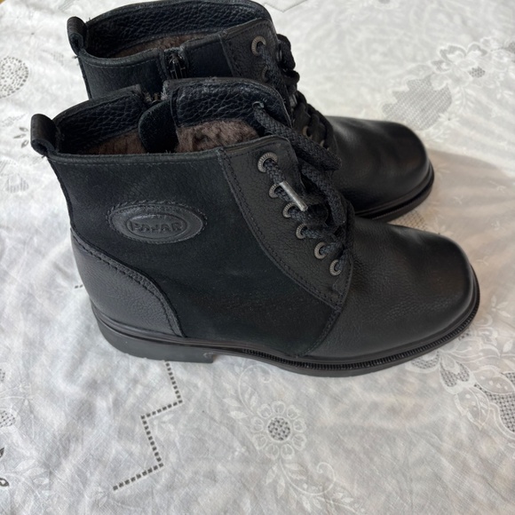 NWOT Pajar mens size 8.5 pebbled Black Leather shearling lined made in Canada - Picture 5 of 13